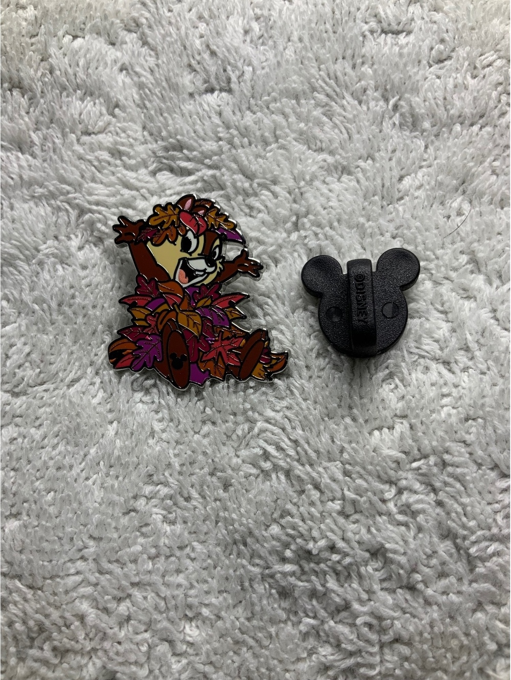 Chip & Dale Fall Leaves Hidden Mickey Disney Pin